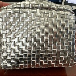 Clare V Silver Specchio Woven Checker Midi Sac